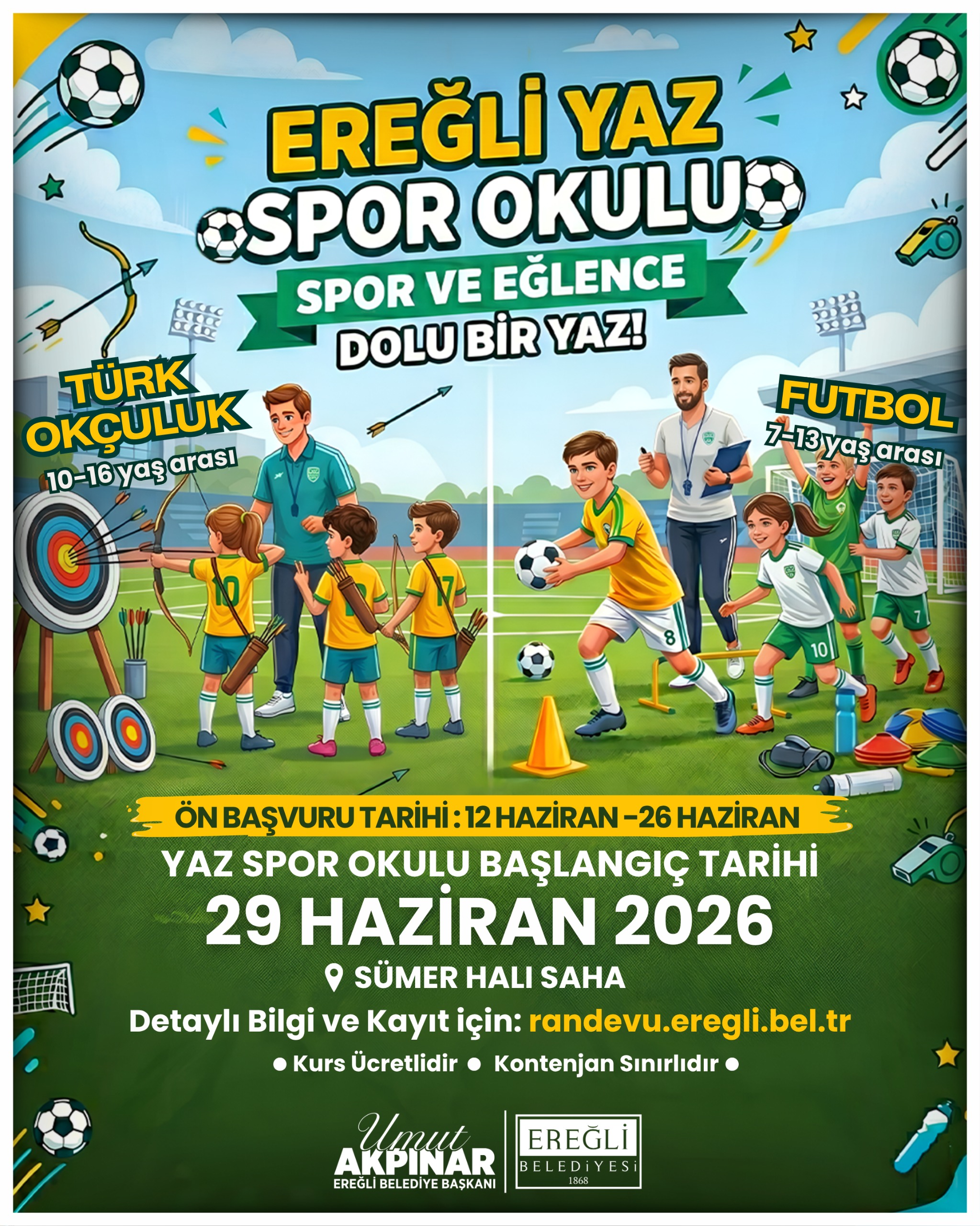 Ereğli Yaz Spor Okulu Başlıyor! ☀️🎉