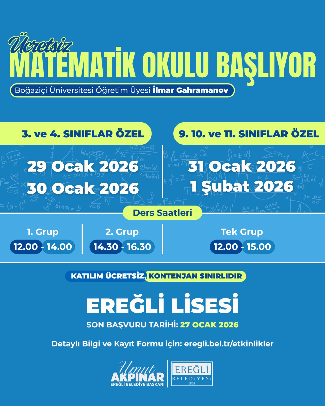 Ücretsiz Matematik Okulumuzun 3.'sü Başlıyor...📚