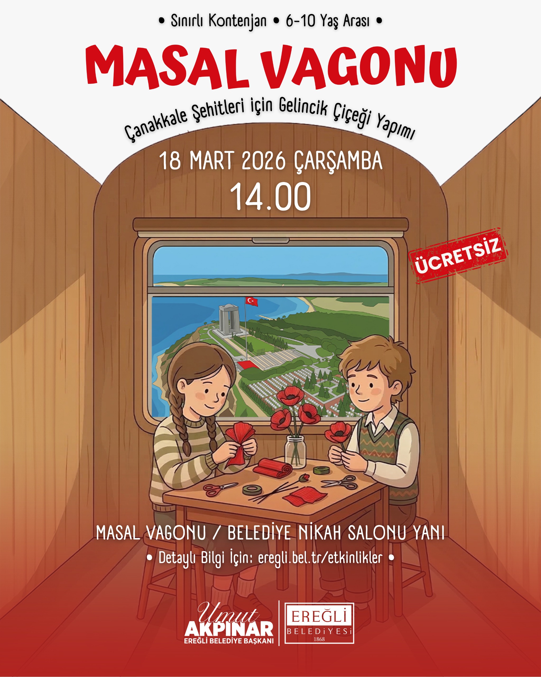 Çanakkale Şehitleri için Gelincik Çiçeği Yapımı